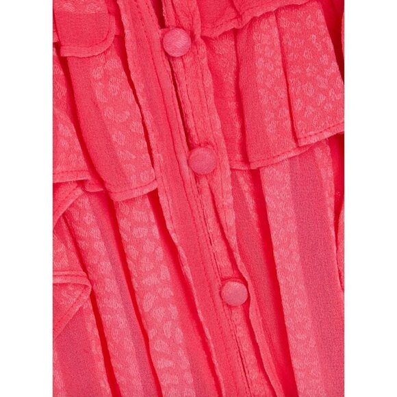 LoveShackFancy Cropped ruffled leopard jacquard top - Picture 2 of 6